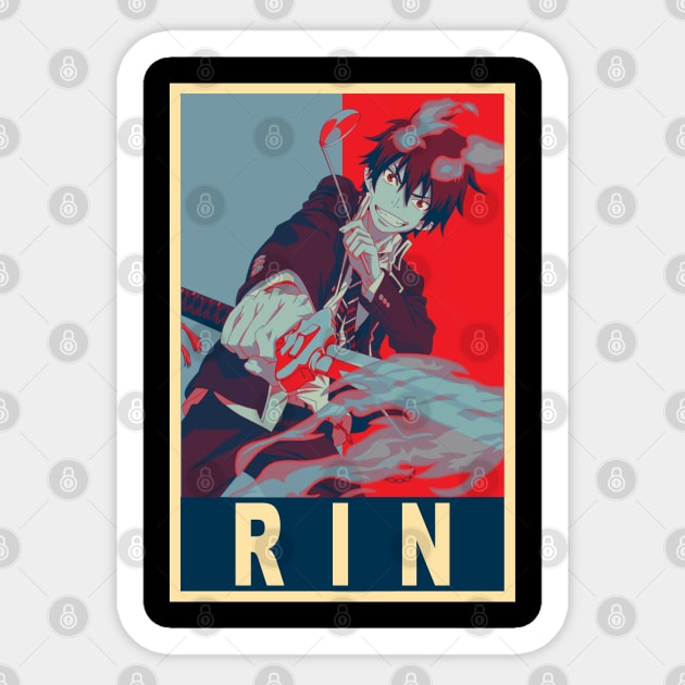Rin Okumura Poster - Blue exorcist Sticker by Jack Jackson